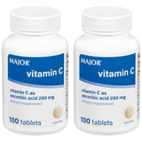 MAJOR Vitamin C 250 mg en bote 2 pack para ingesta diaria