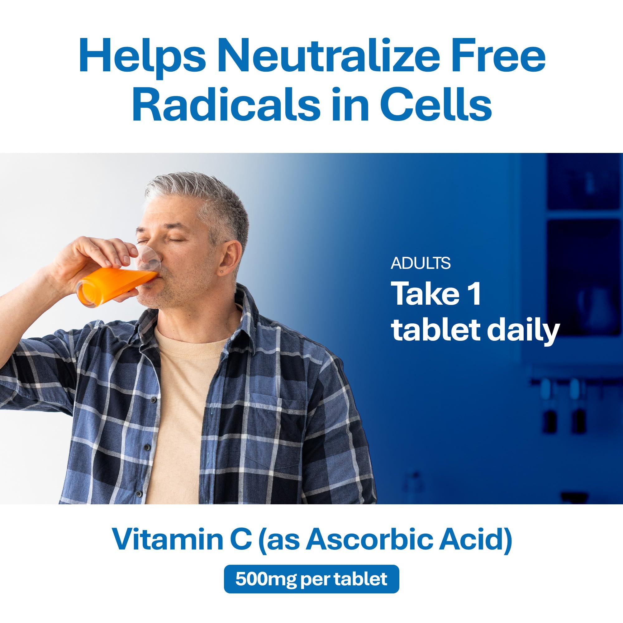 MAJOR Vitamina C-500 tabletas agrupadas: fácil conteo para dosis diaria
