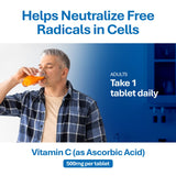 MAJOR Vitamina C-500 tabletas agrupadas: fácil conteo para dosis diaria