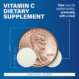MAJOR vitamina C 500 mg, etiqueta frontal, ingesta diaria con comidas.