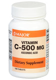 MAJOR vitamina C 500 mg, frente del bote, apoyo diario al sistema inmune.