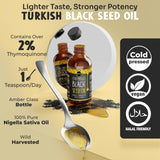 MAJU Aceite de Semilla Negra, color claro; ideal para aderezos ligeros.
