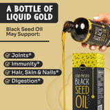 MAJU Aceite de Semilla Negra, etiqueta clara; adecuado para cocinas diarias.