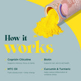 MAKE TIME Cognizin acetil-L-carnitina y curcumina, ingredientes para foco