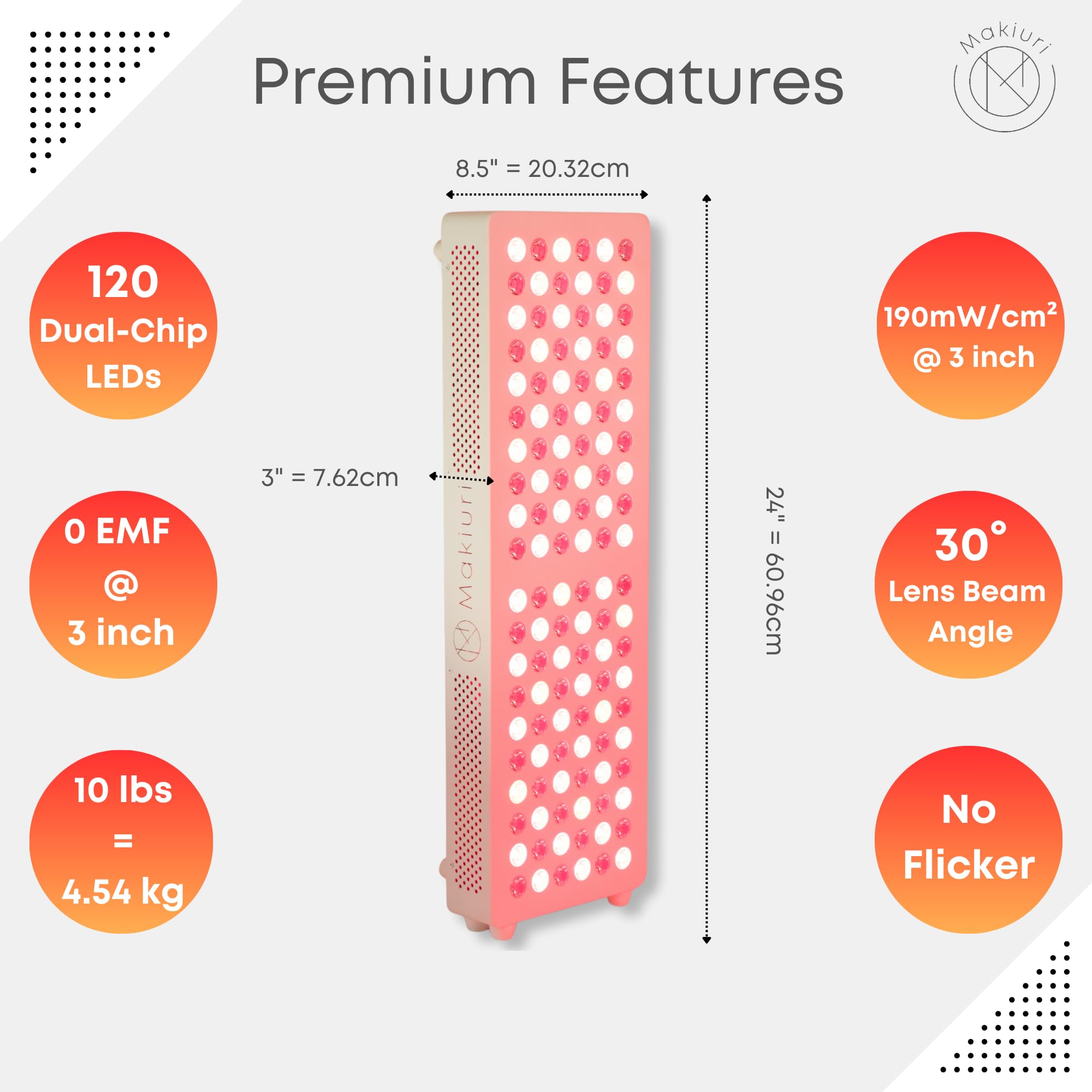 Makiuri Venus: panel de luz roja para cuello, ideal para sesiones cortas en casa.