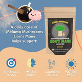 Malama Mushrooms: canela de Ceilán destacada en cacao para aroma y sabor.