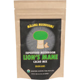 Malama Mushrooms: taza de cacao caliente con melena de león para enfoque claro.