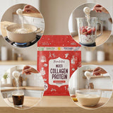 Mama Natural colágeno disuelto en vaso, fácil de incorporar en bebidas