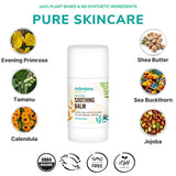 Bálsamo Mambino Organics con primula nocturna, aroma terroso.