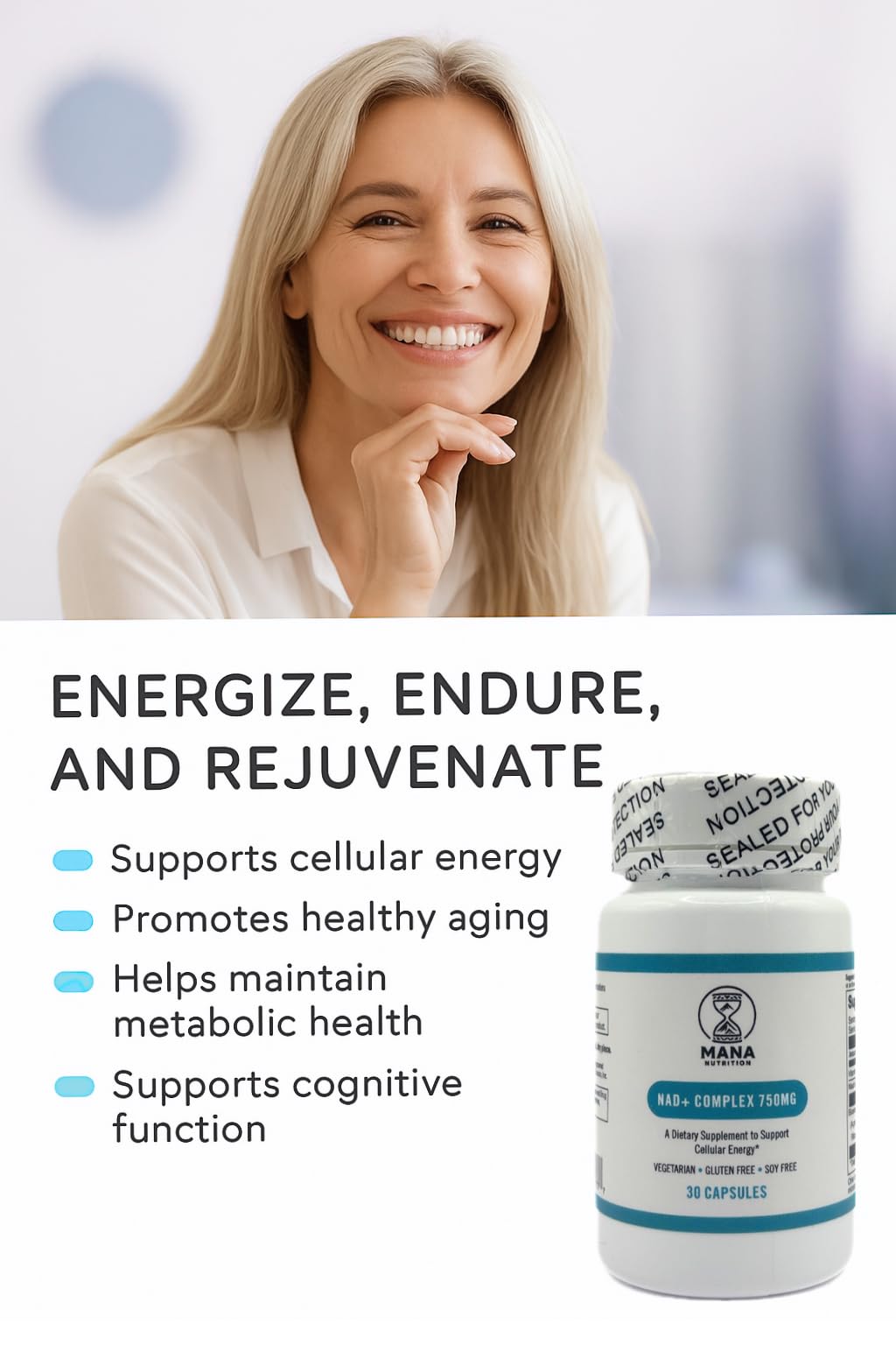 Mana Nutrition NAD+ Complex detalle cápsula