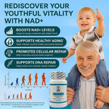 Mana Nutrition NAD+ Complex etiqueta frontal para confianza en ingredientes