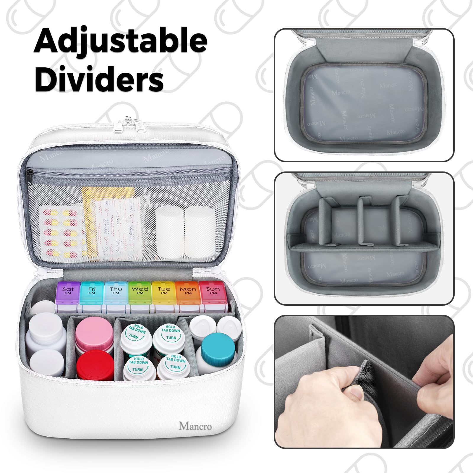 Mancro divisiones ajustables cuatro para organización personalizada de suministros