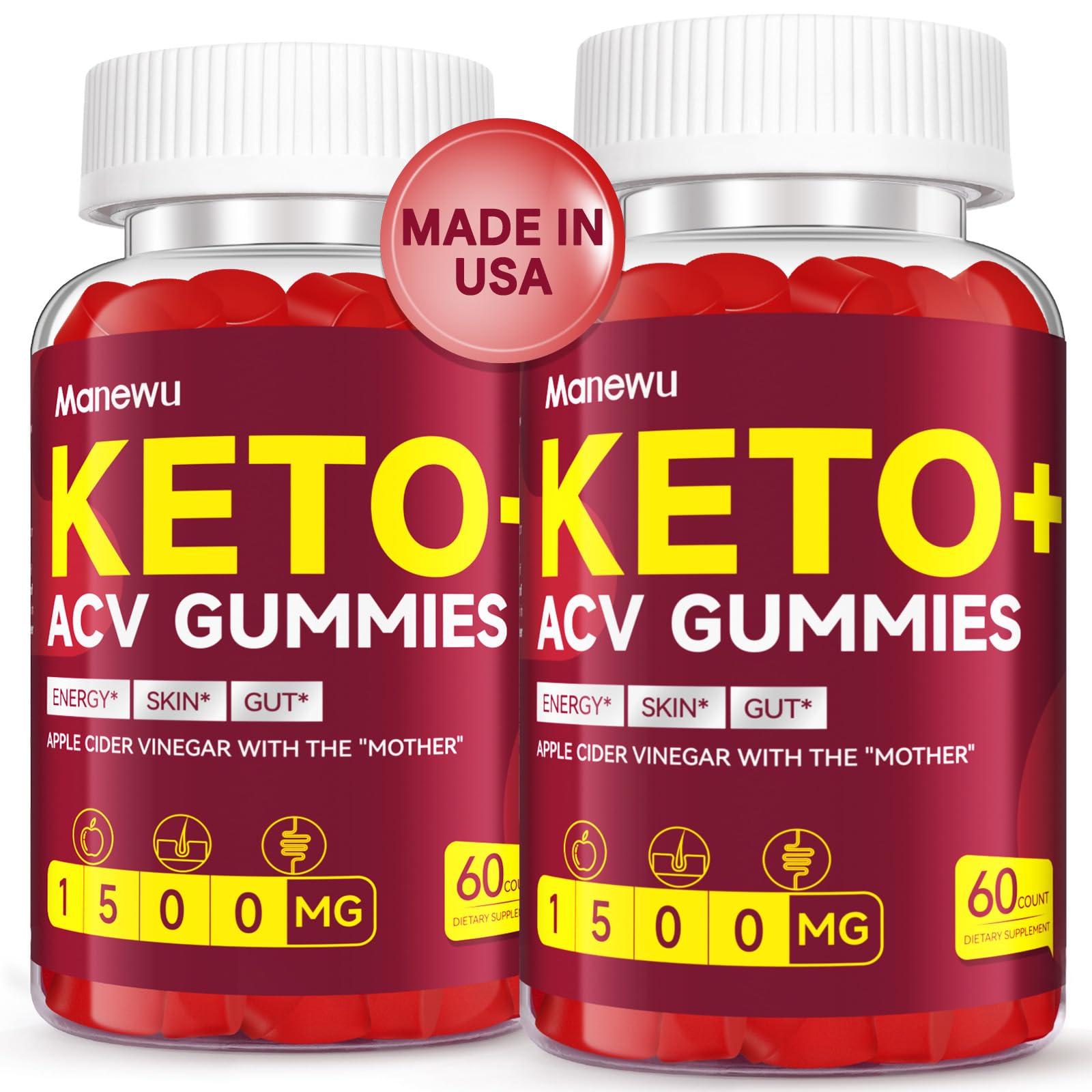 Manewu Gomitas Keto ACV empaque atractivo para la ingesta conveniente