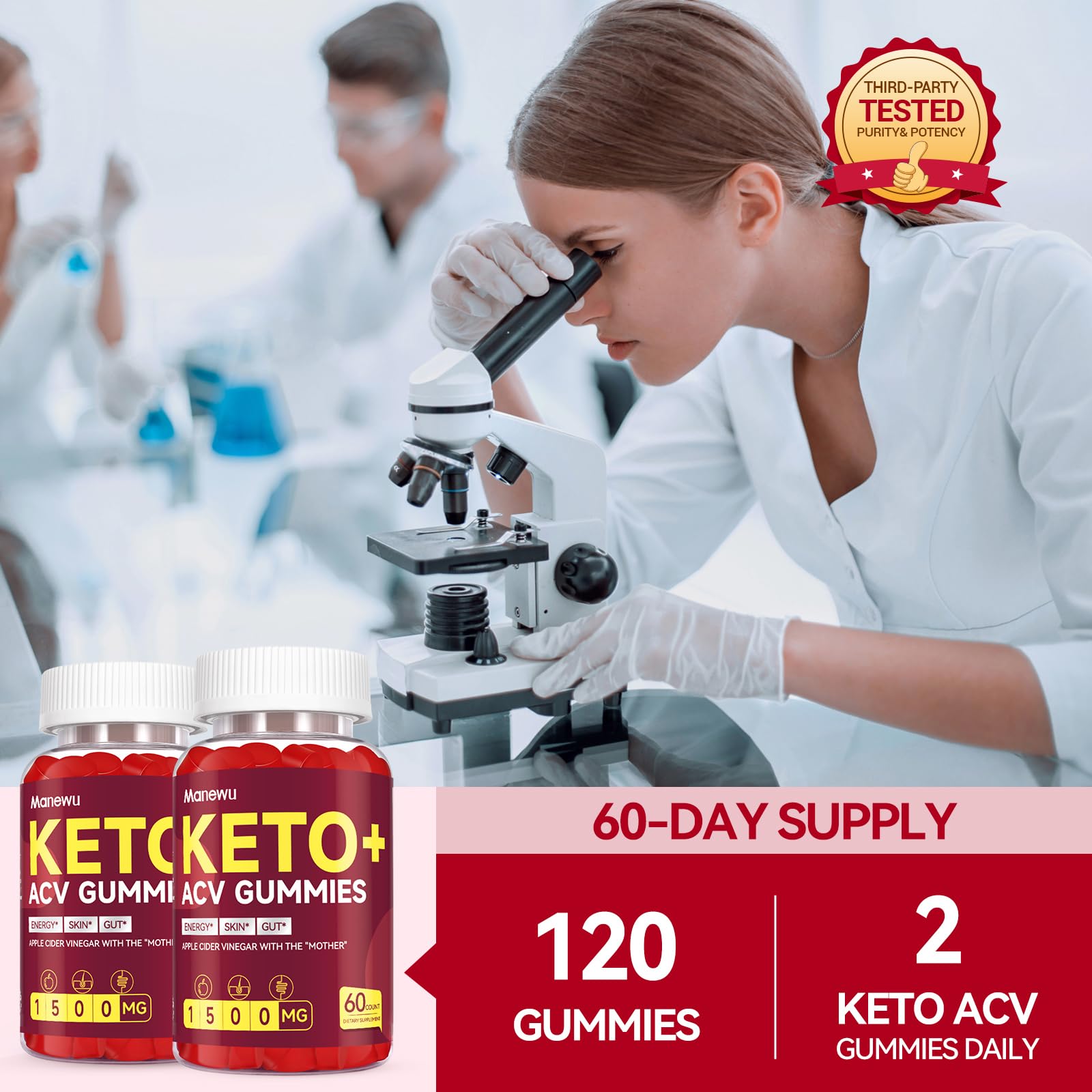 Manewu Gomitas Keto ACV para llevar, opción portátil