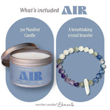 Pulsera de cristal oculta en vela MANIFEST CANDLES para rituales de energía positiva.