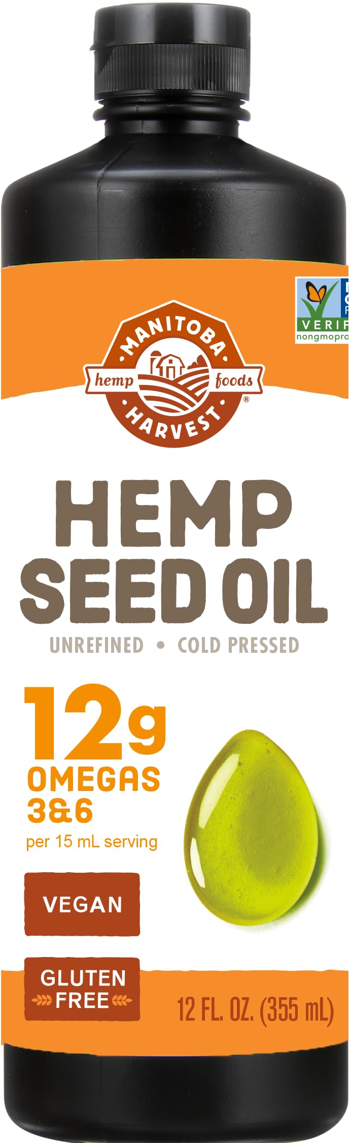 Manitoba Harvest Aceite de cáñamo en botella para cocinar y aderezos.