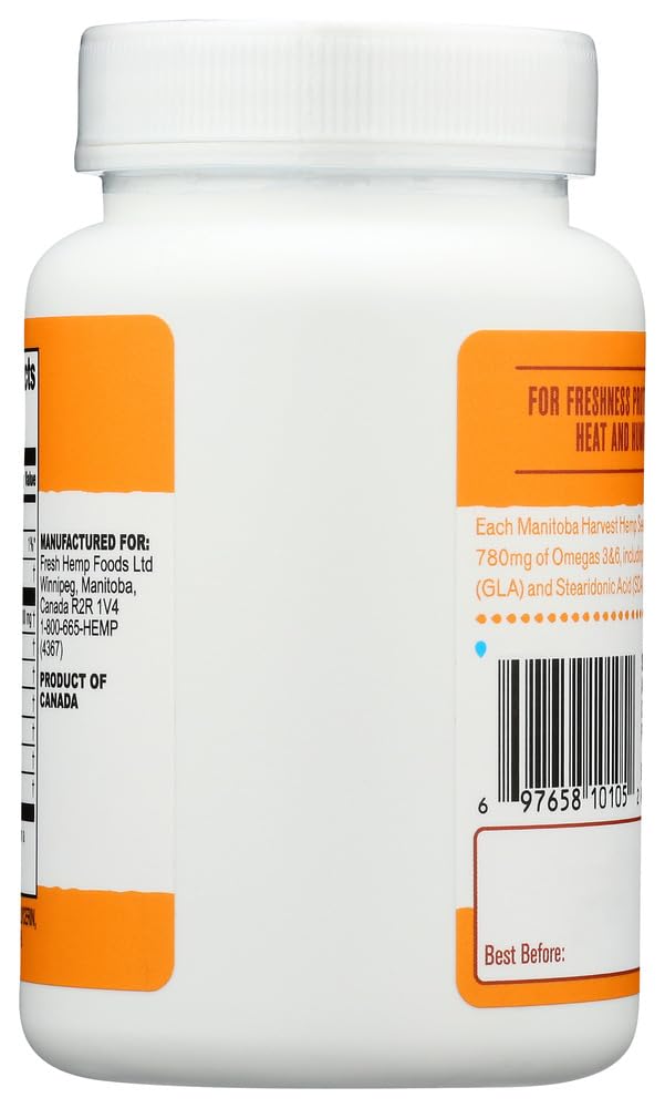 Manitoba Harvest etiqueta, aceite de cáñamo prensado en frío.