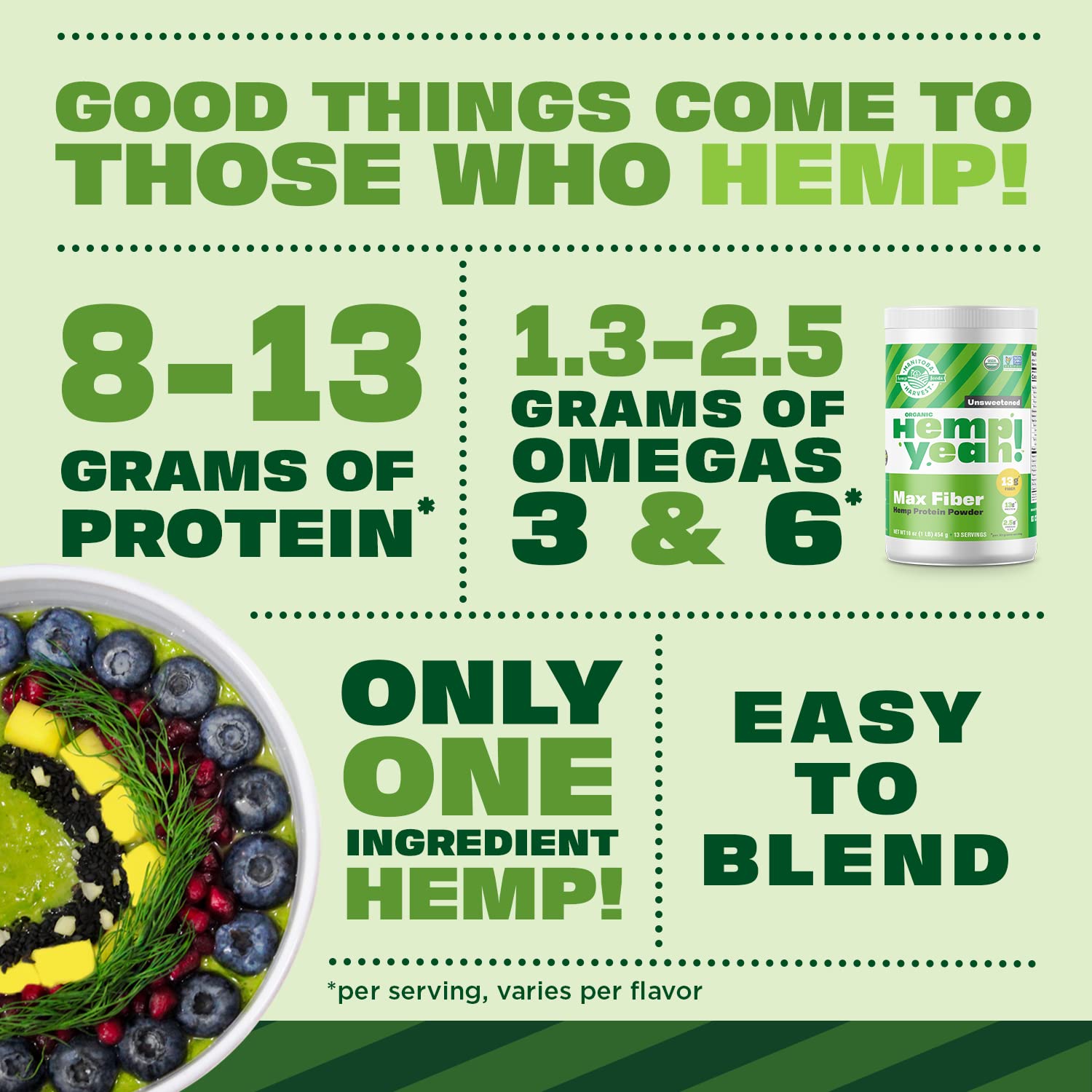 Manitoba Harvest Hemp Yeah copa-medida, dosificación fácil para batidos equilibrados