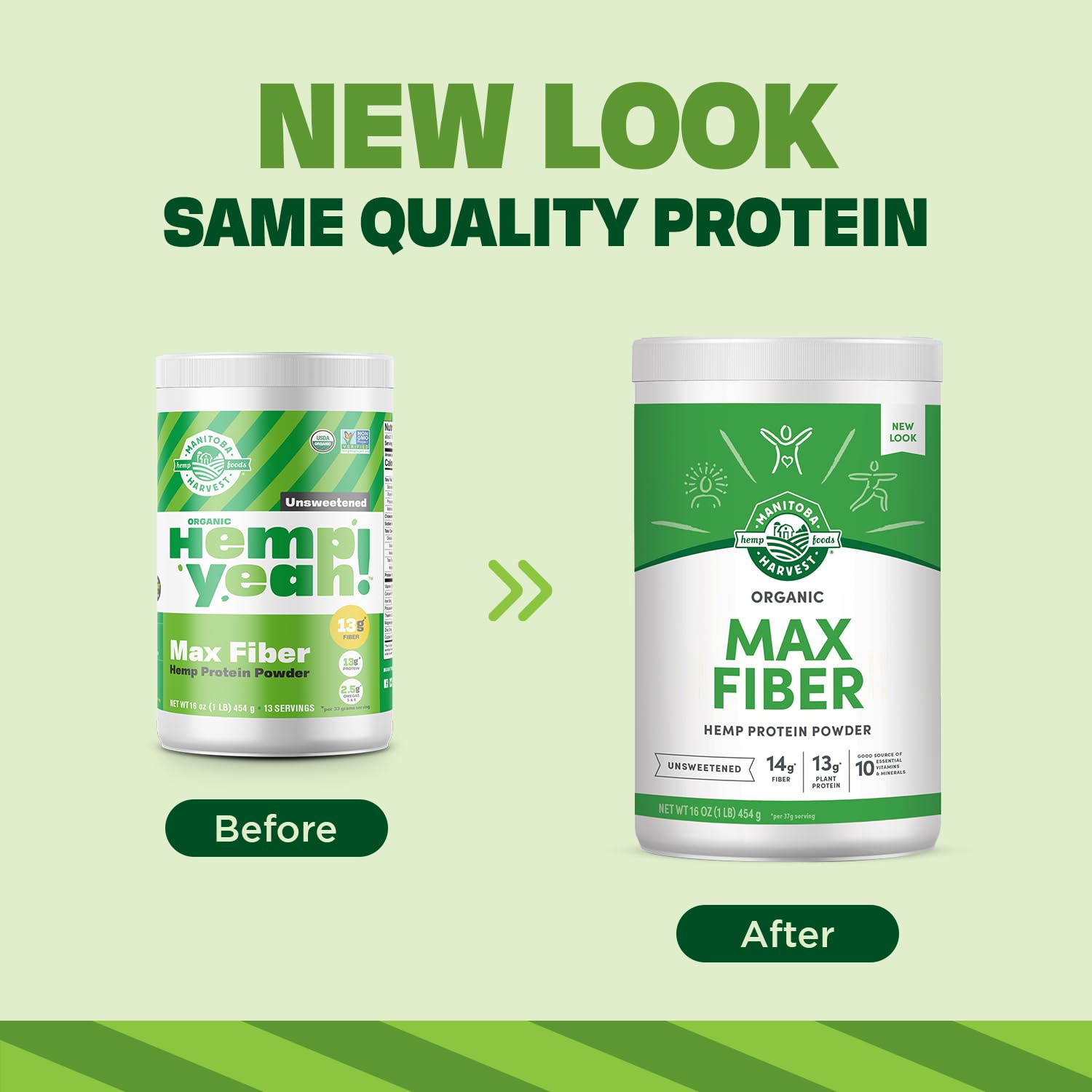 Manitoba Harvest Hemp Yeah etiqueta con información clara para recetas ricas en proteína