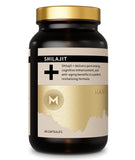 M Manna Vitalidad Shilajit Cápsulas en botella para energía sostenida.