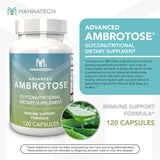 Etiqueta frontal de Ambrotose: información clara sobre ingredientes.