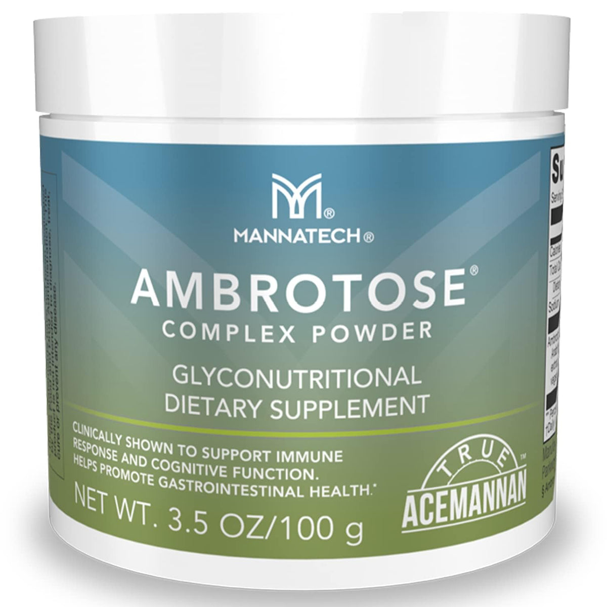 Mannatech Ambrotose Complex frasco: presentación del suplemento para defensa y bienestar.