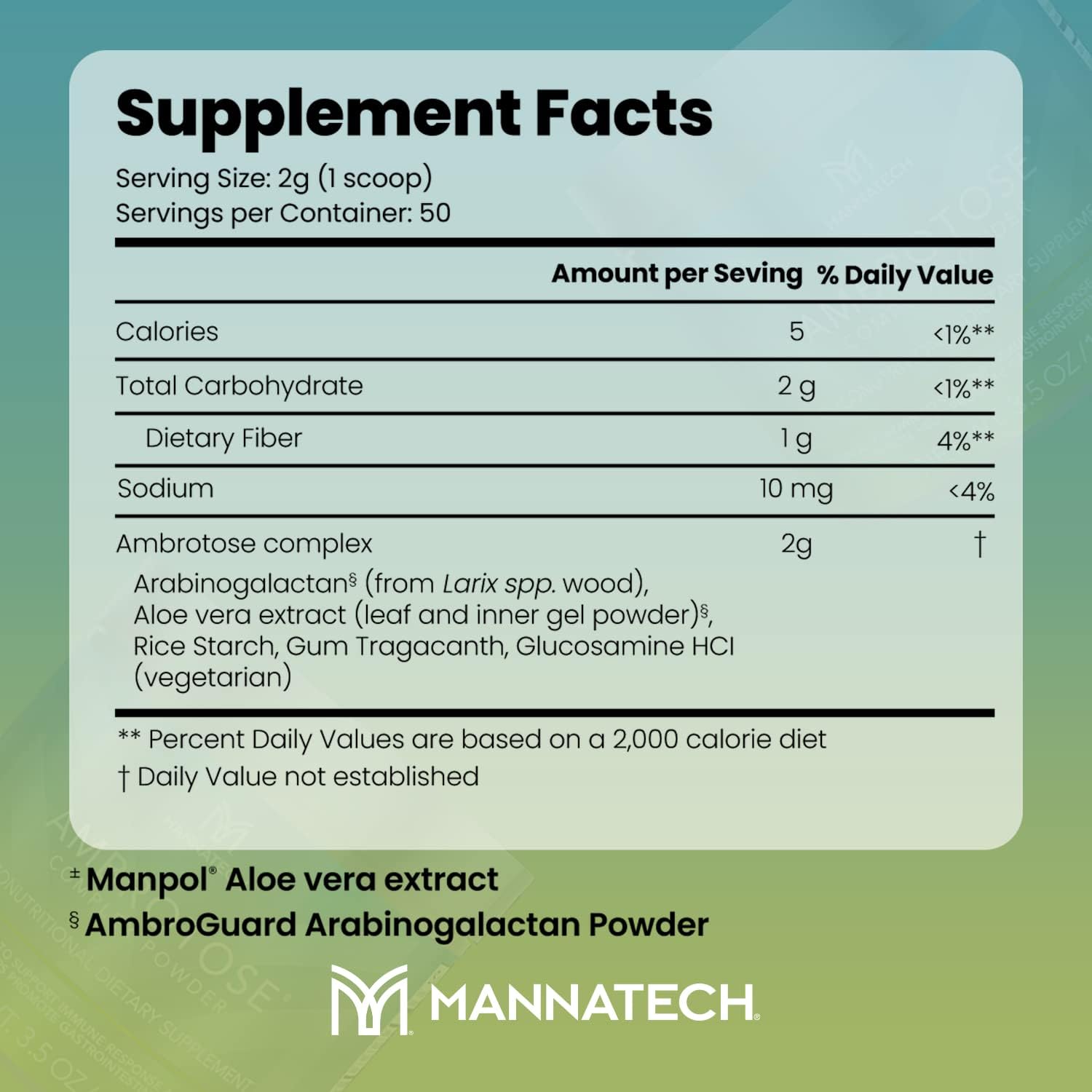 Mannatech Ambrotose Complex polvo Manapol para aloe vera de alta calidad.