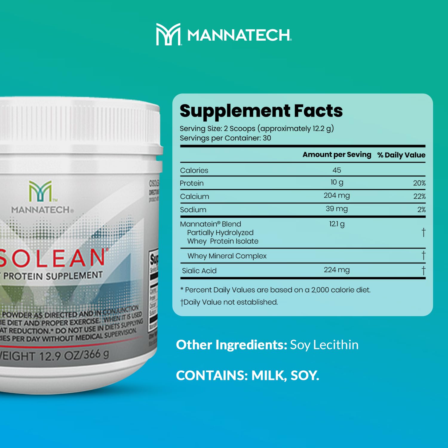 Mannatech OsoLean cucharilla medidora, dosis rápida para batidos veloces.