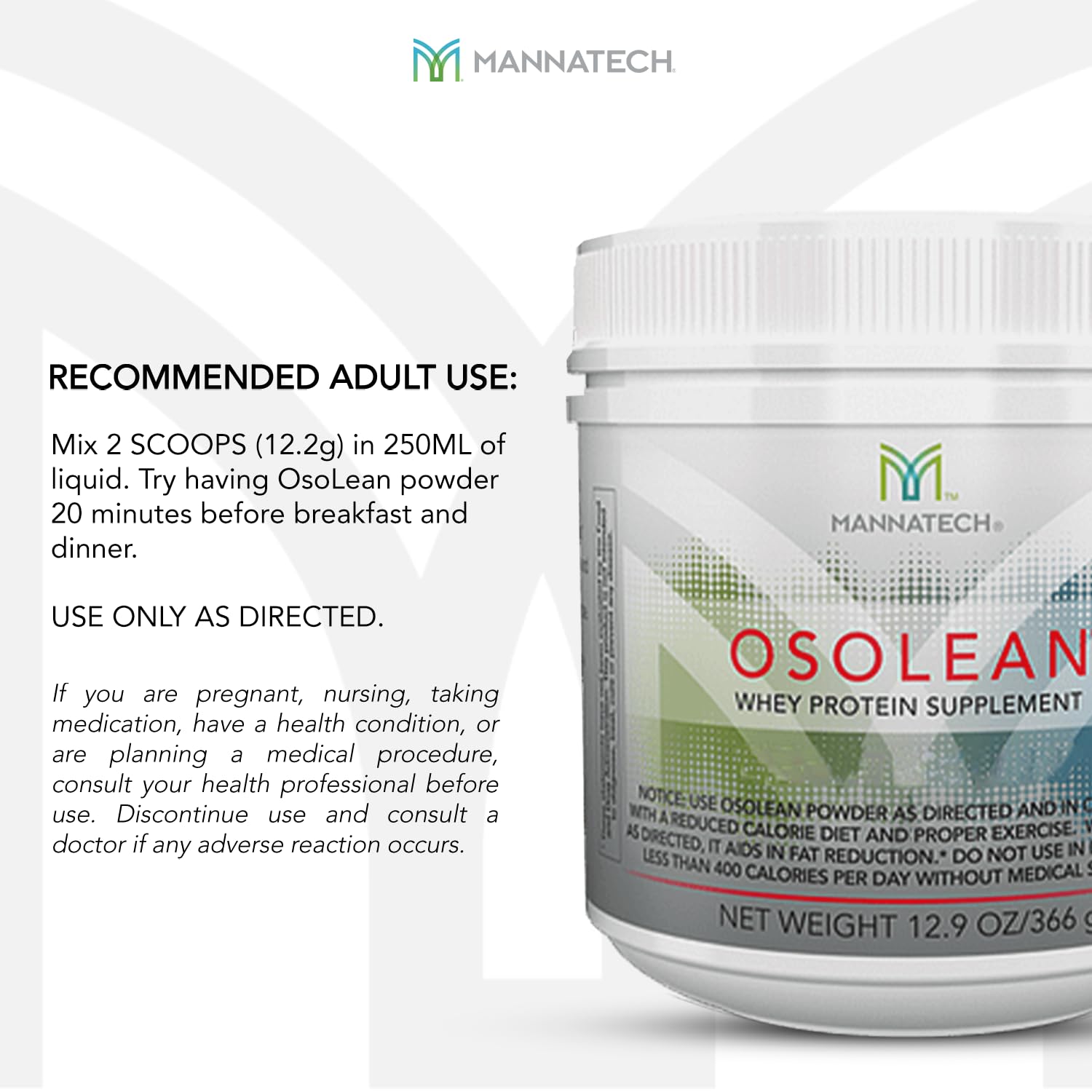Mannatech OsoLean presentación en estante, lista para incorporar en tu rutina.