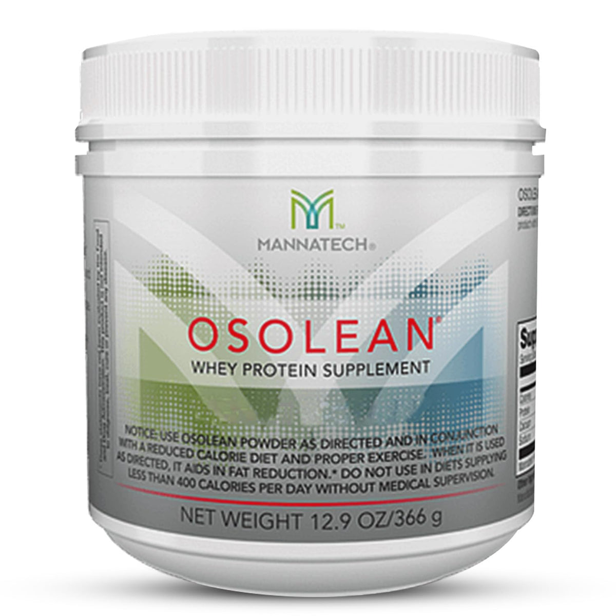 Mannatech OsoLean proteina en polvo en contenedor, fuente conveniente de proteína para tus días activos.