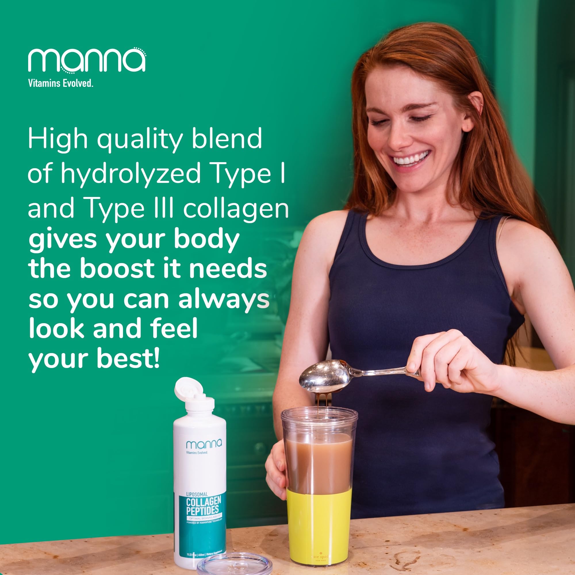 Manna Vitamins Evolved textura sedosa del colágeno liposomal