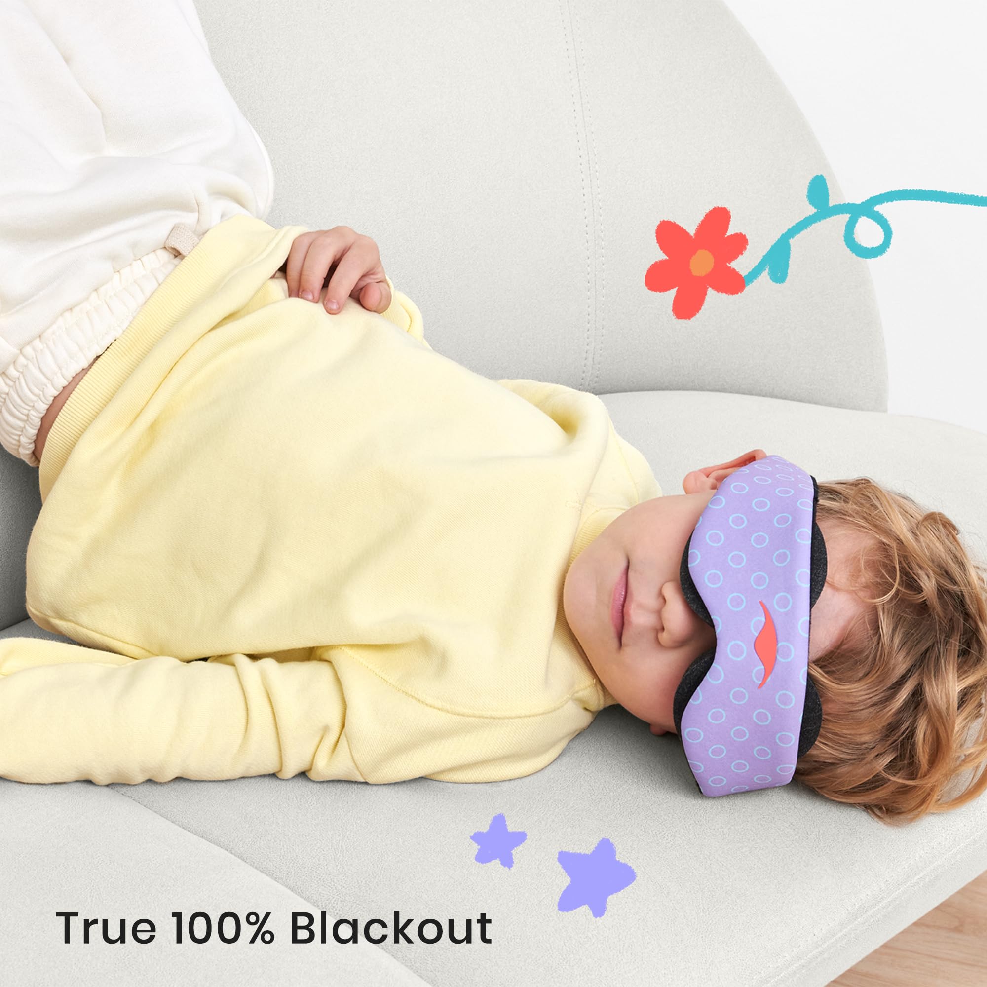 Manta Sleep antifaz infantil periwinkle ajuste de cinta para crecimiento cómodo