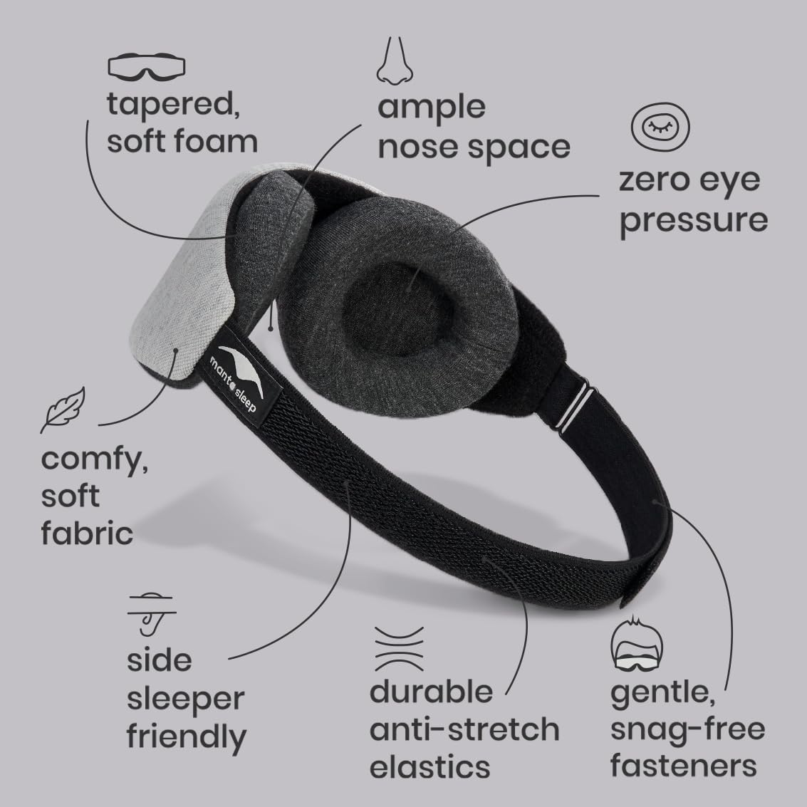 Confort para dormir de lado gracias al perfil bajo de Manta Sleep