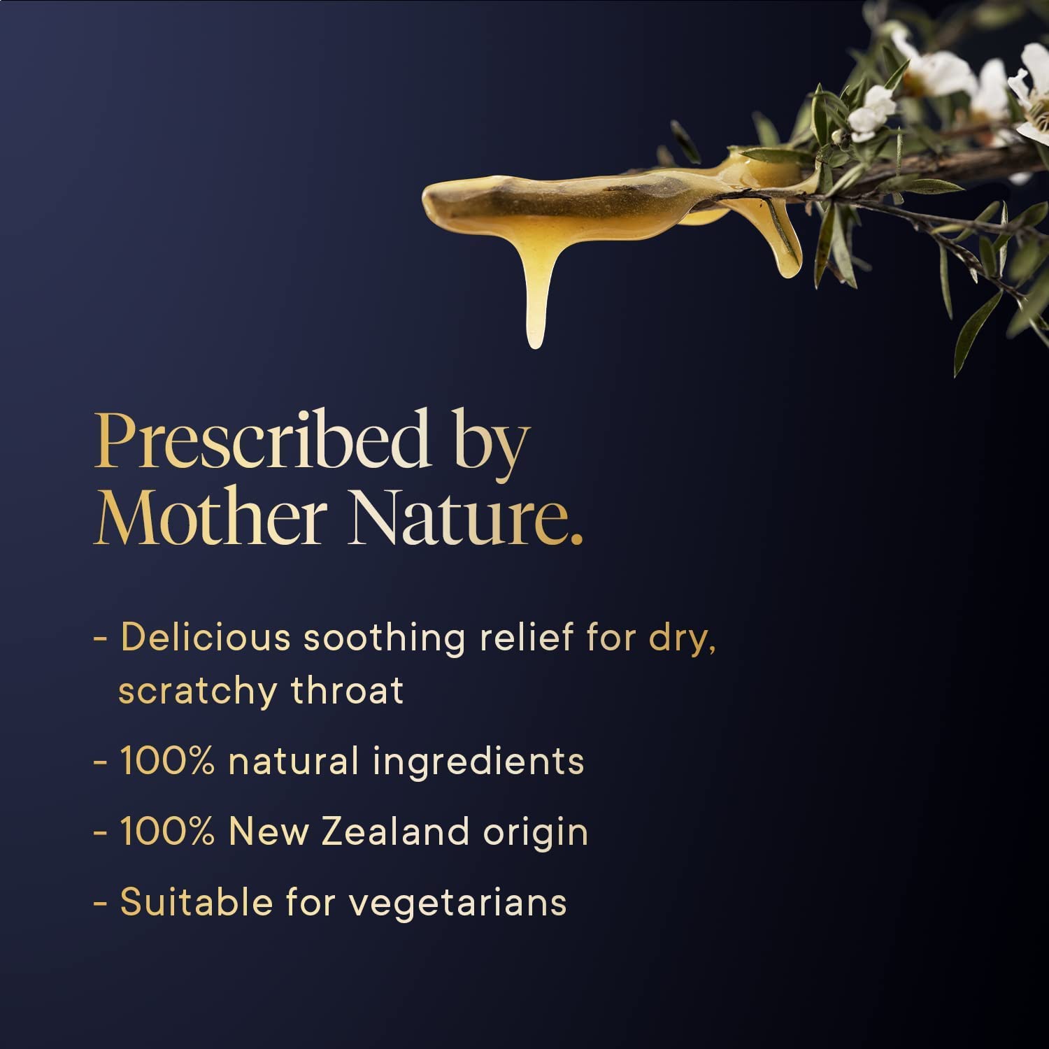 Etiqueta de miel Manuka Health con MGO 400+ como ingrediente principal.