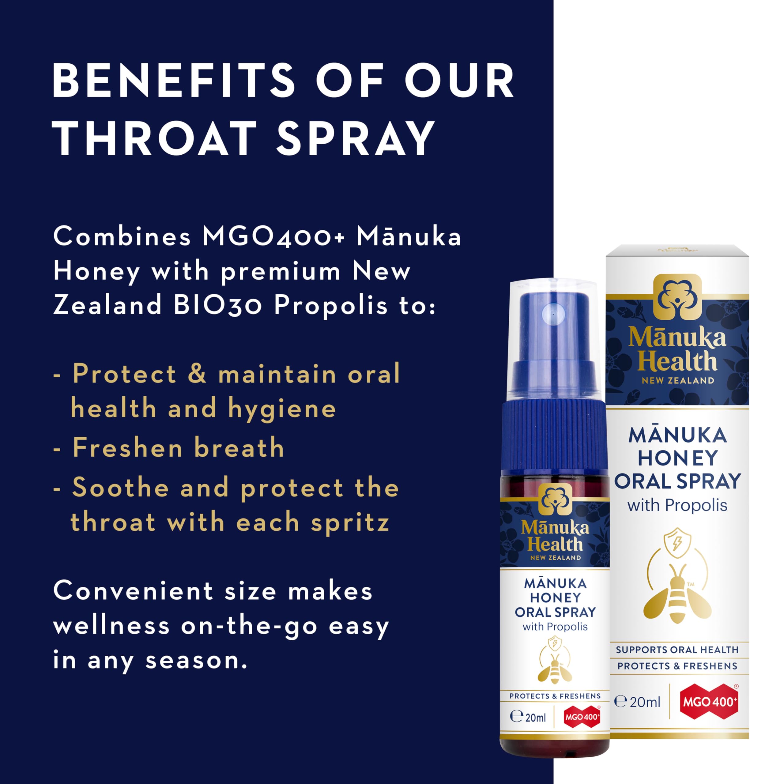 Propóleo de Nueva Zelanda de Manuka Health, defensa natural suave.