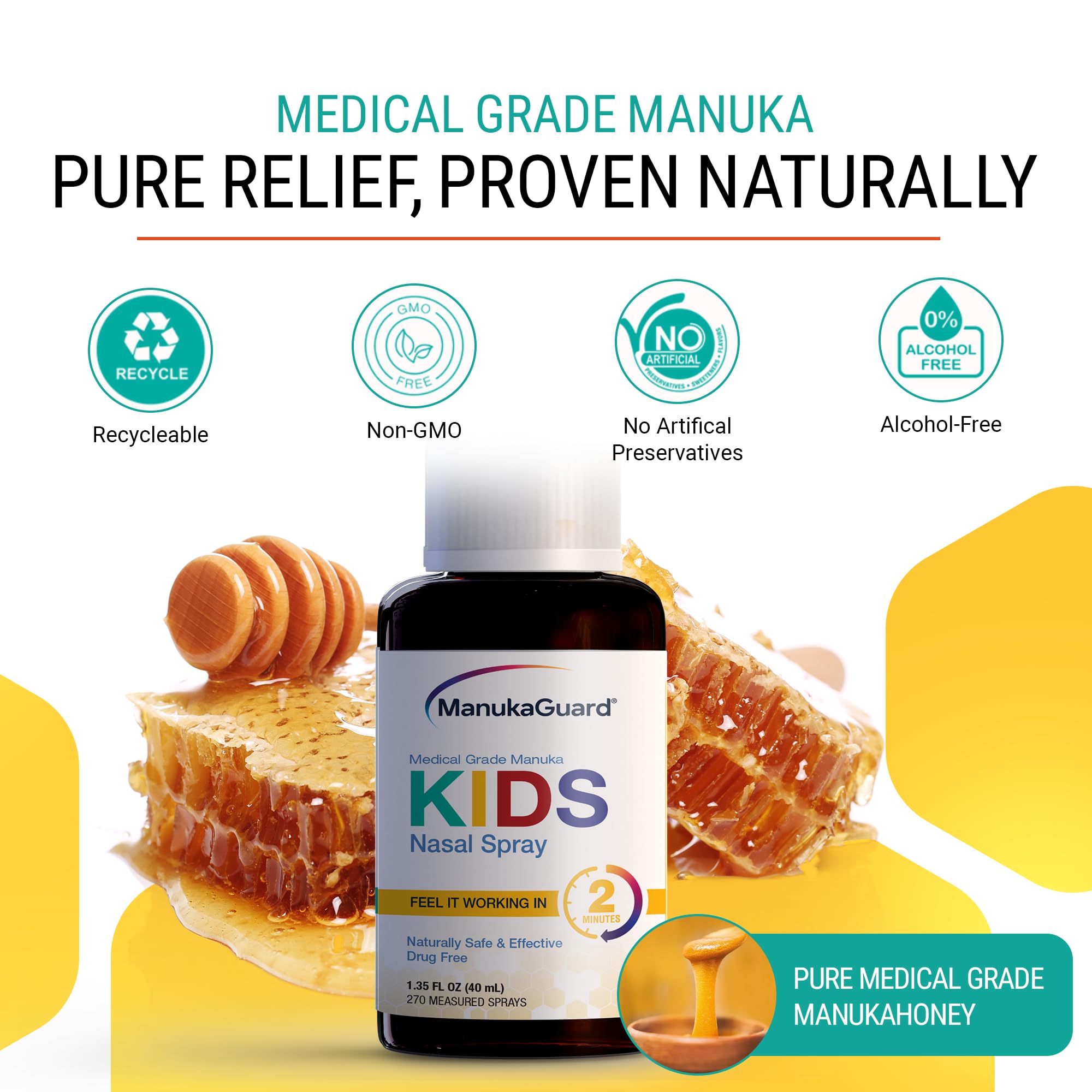 ManukaGuard Kids solución salina nasal para higiene nasal suave