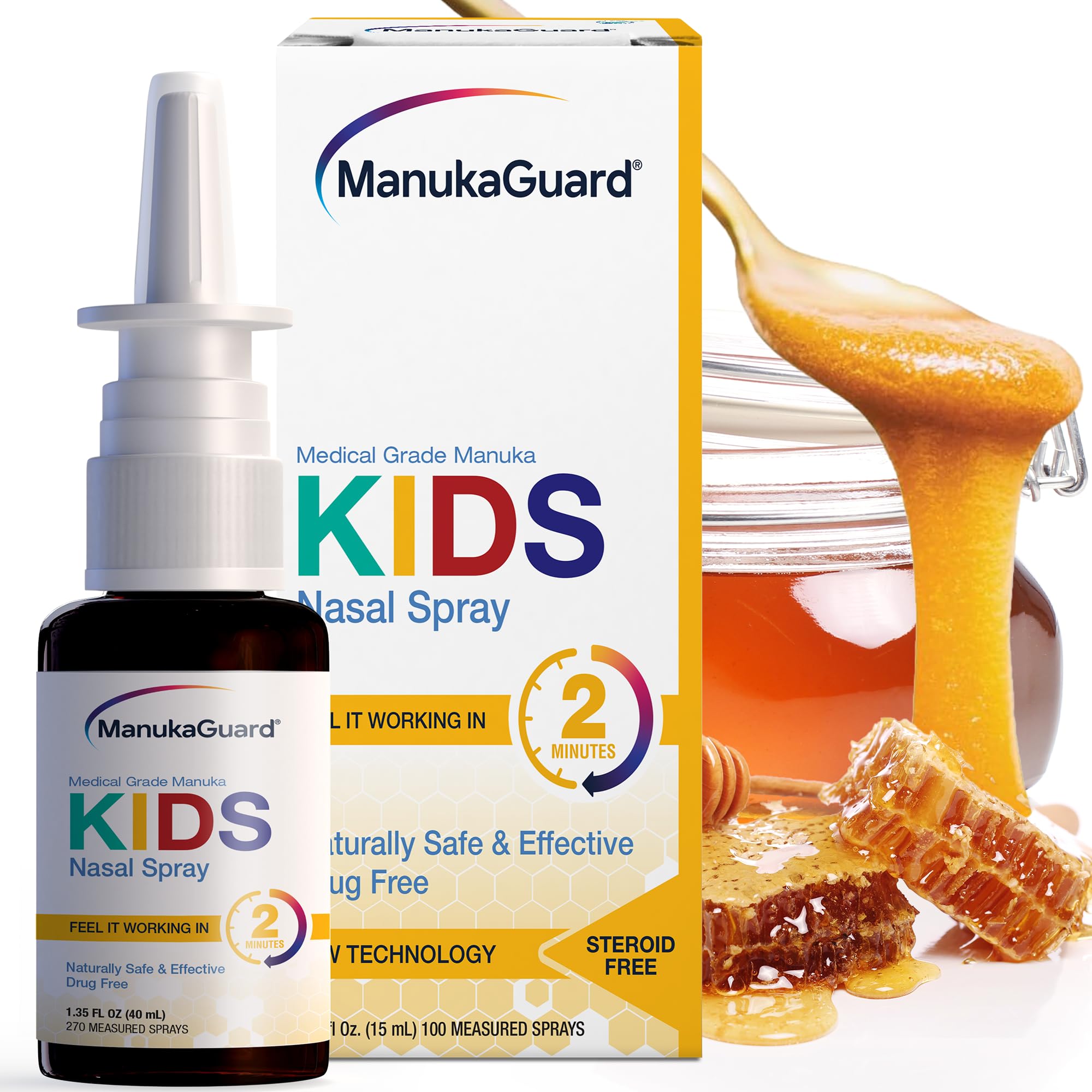 ManukaGuard Kids spray nasal con miel de Manuka para uso diario suave