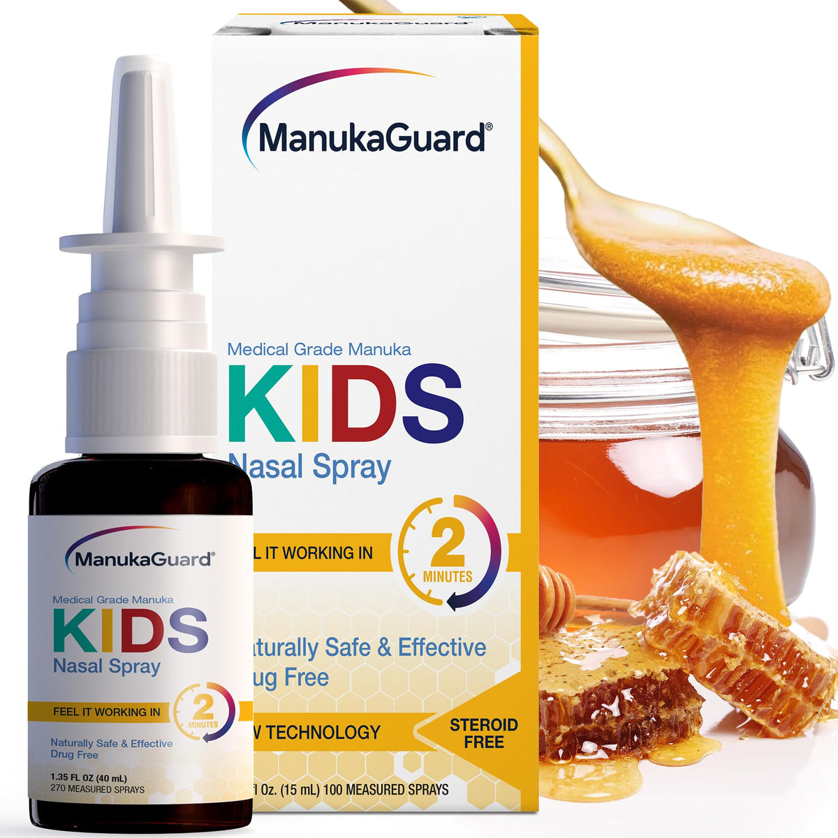 ManukaGuard Kids spray nasal con miel de Manuka para uso diario suave