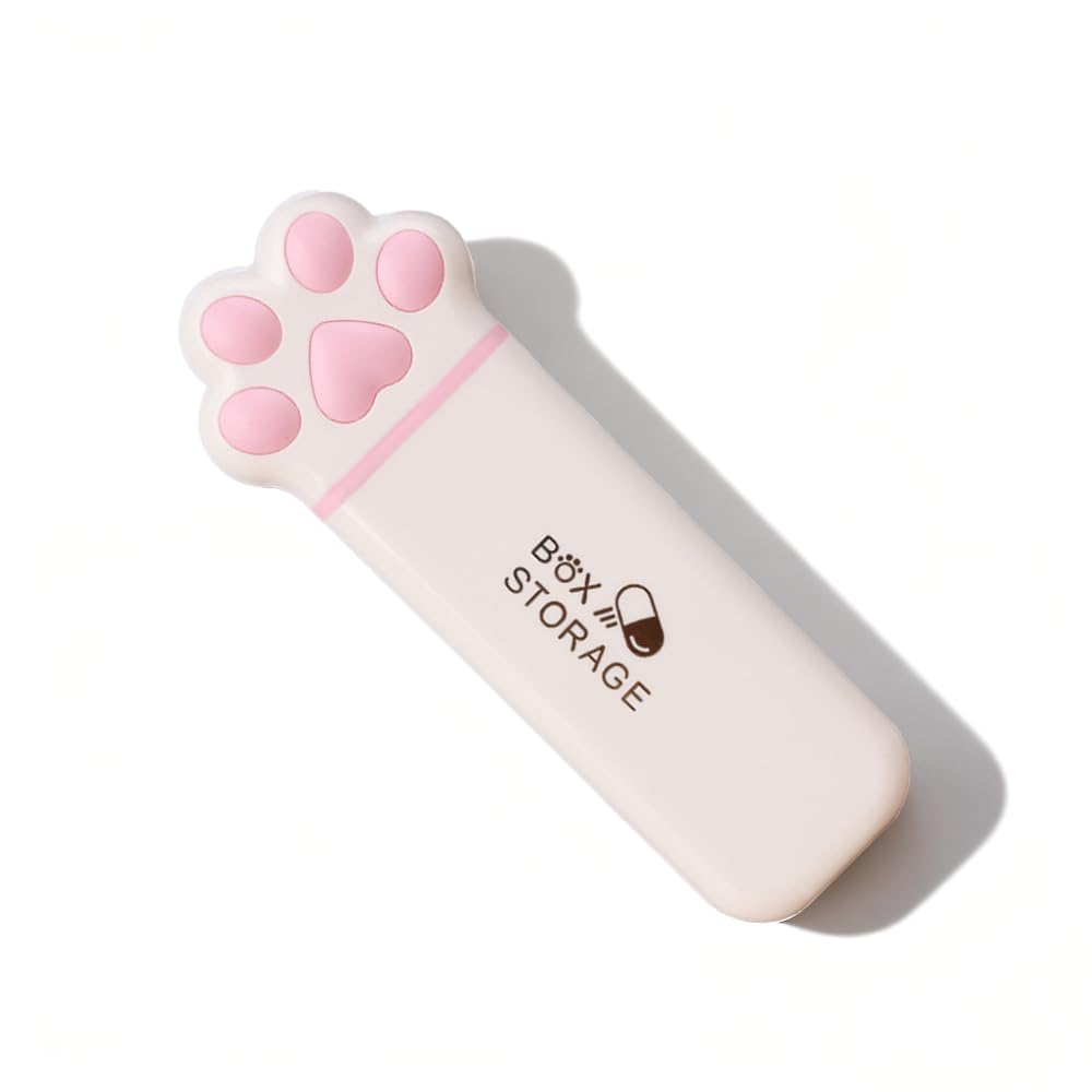 Maobuli organizador de píldoras con pata de gato, ideal para viaje y uso diario.