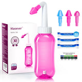 MAOEVER Neti Pot: botella rosa de 300 ml para irrigación nasal suave.