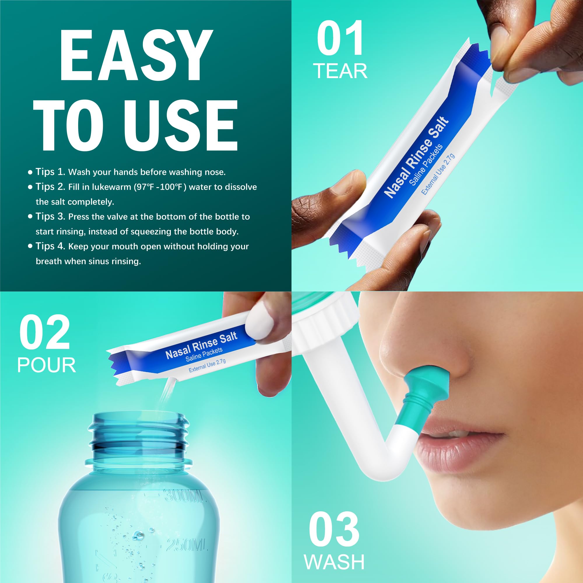 MAOEVER Neti Pot: apto para adultos y niños, uso cómodo.