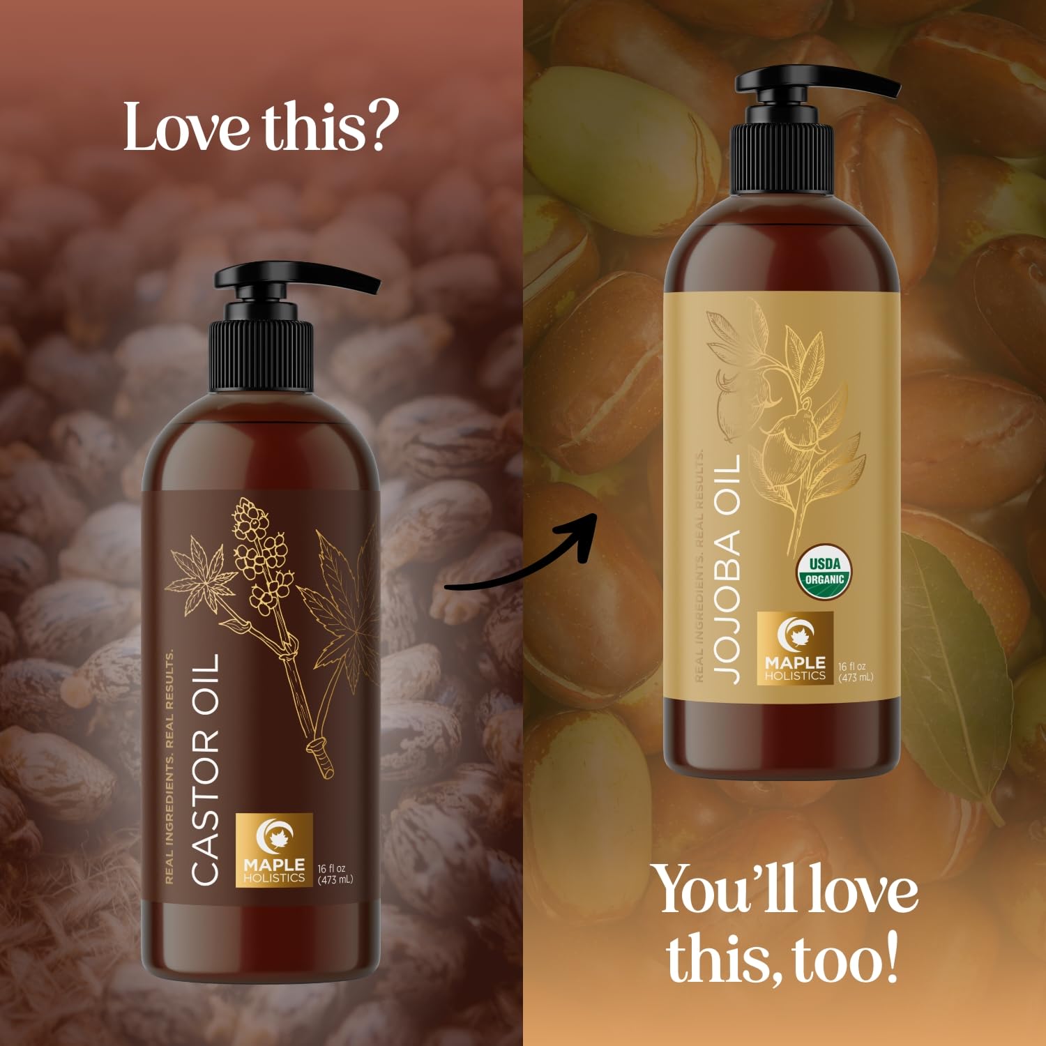 Maple Holistics Aceite Ricino cabello y piel para cuidado diario