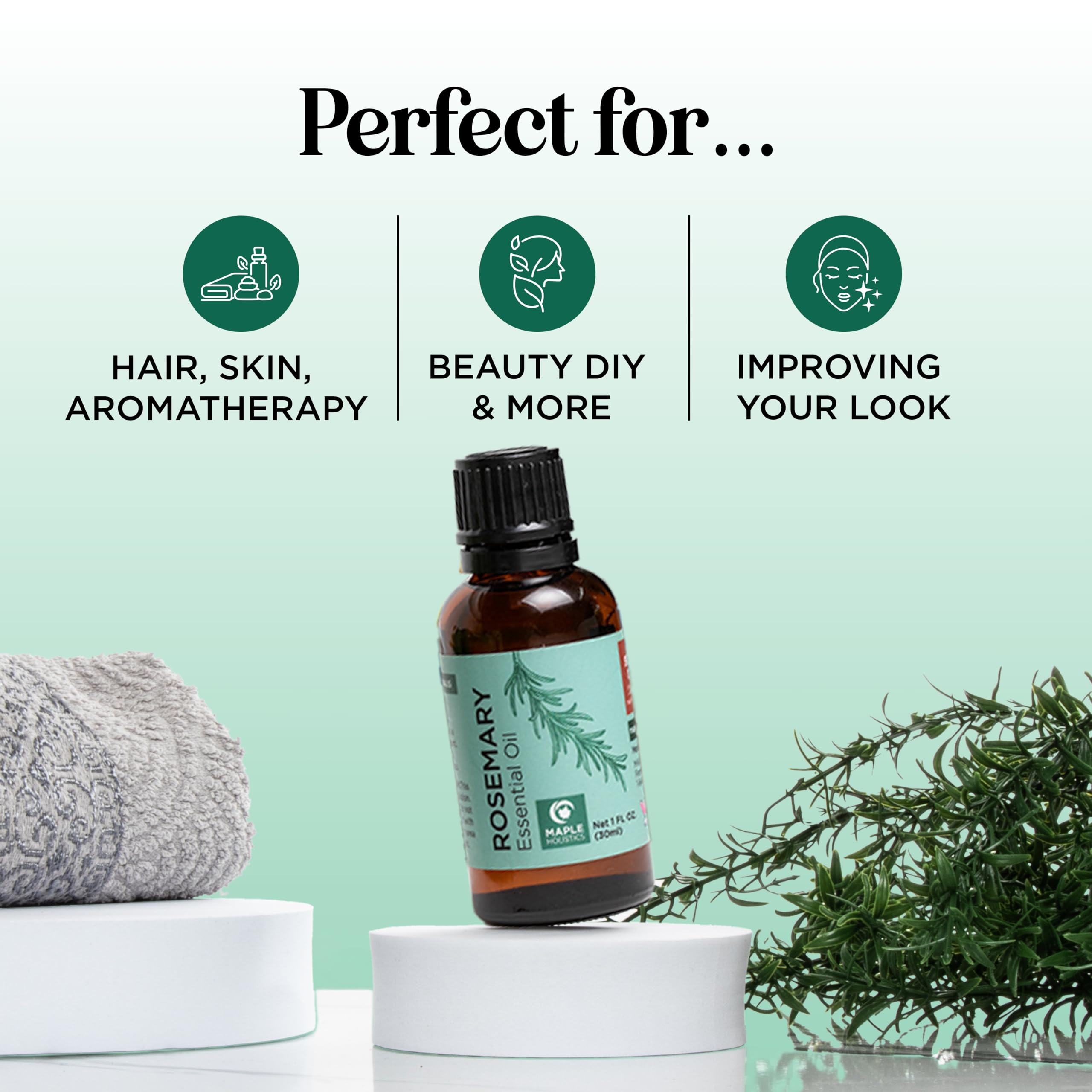Maple Holistics Proyectos de belleza en casa con aceite de romero puro