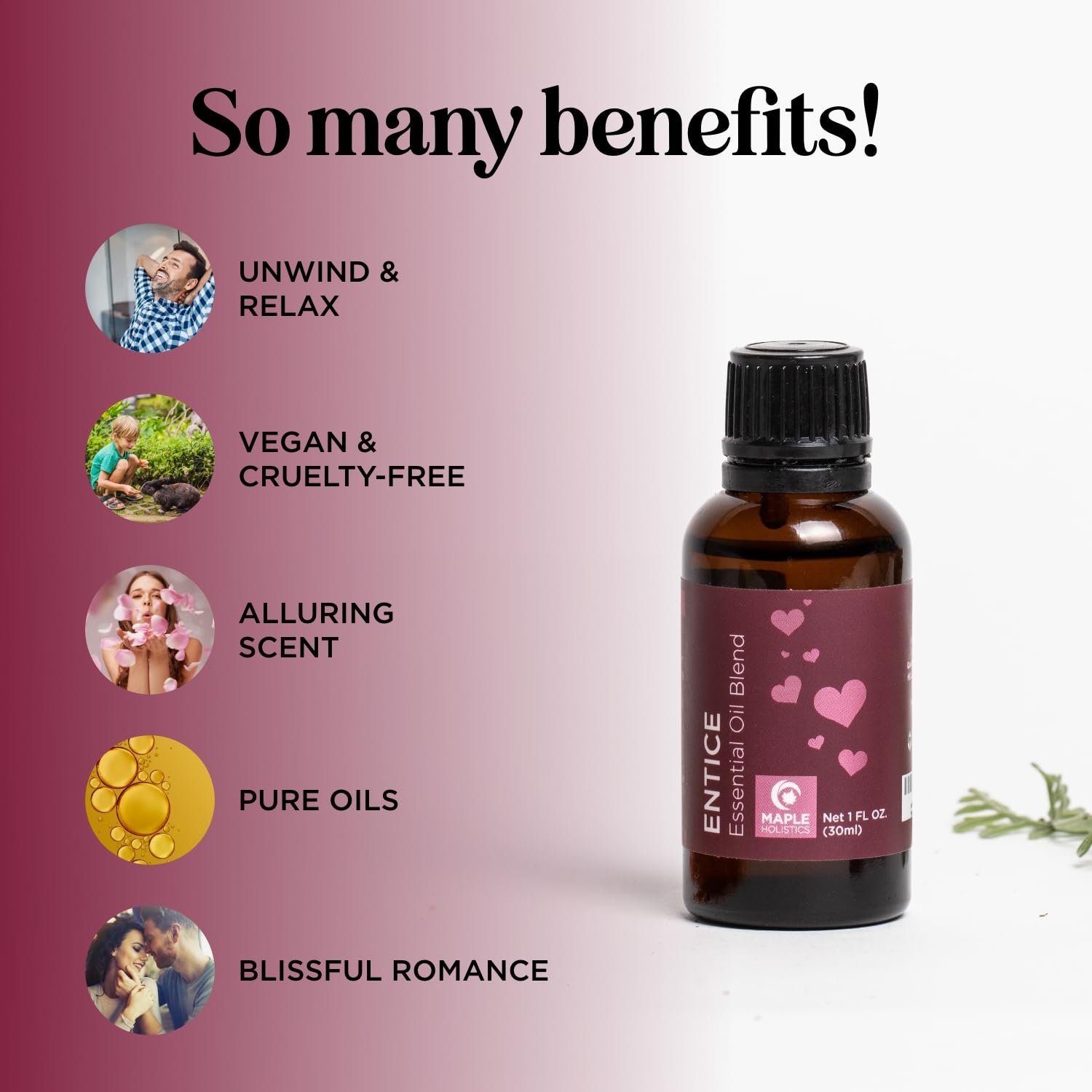 Maple Holistics Entice, difusor palmarosa, aroma envolvente y seductor.