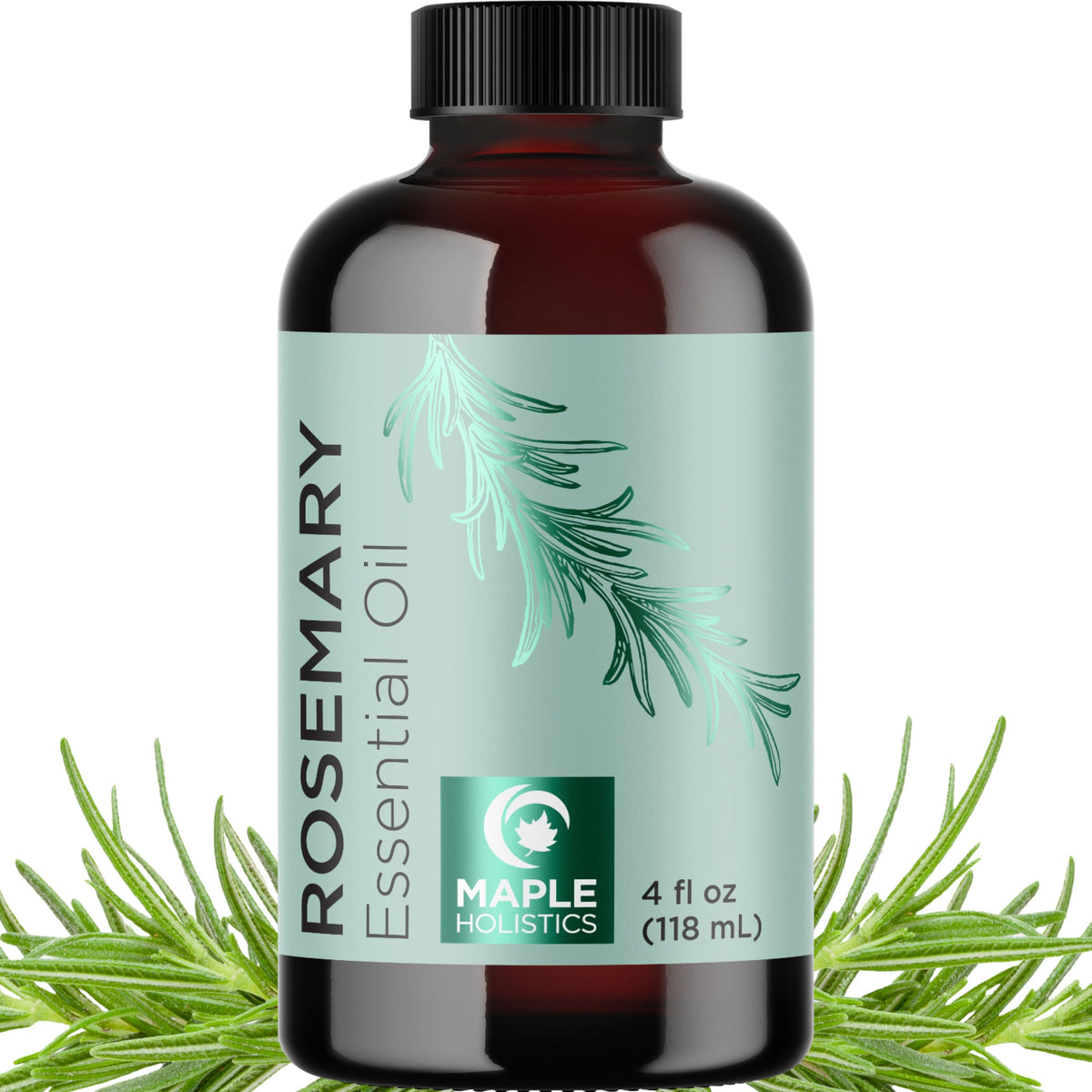 Maple Holistics Romero Esencial con cuentagotas para dosificación precisa y uso diario.