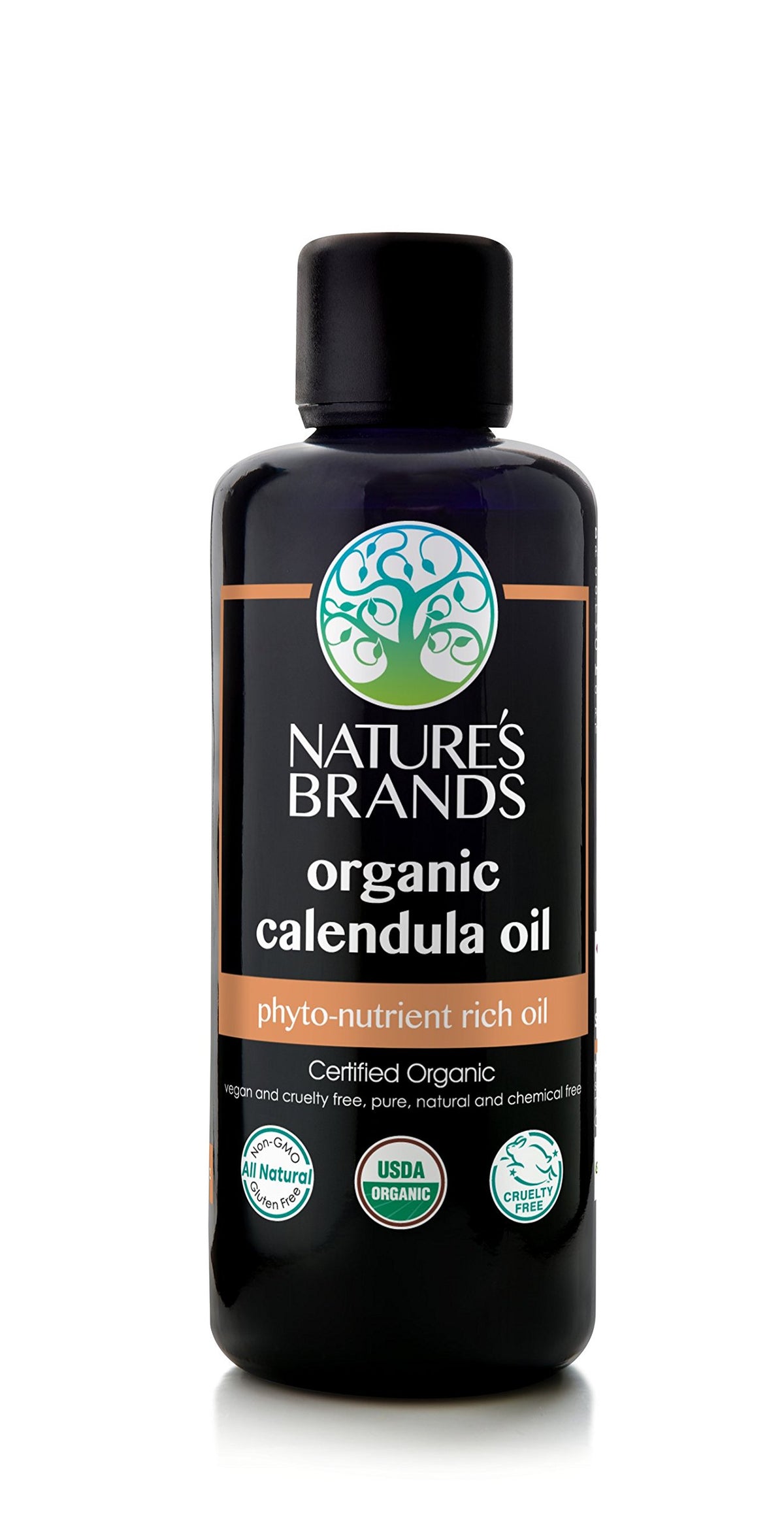 Marcas Naturaleza aceite de caléndula portador en botella de vidrio, ideal para piel suave