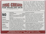 Margarite Zinc Cream 1oz etiqueta frontal, crema para imperfecciones y tono suave.