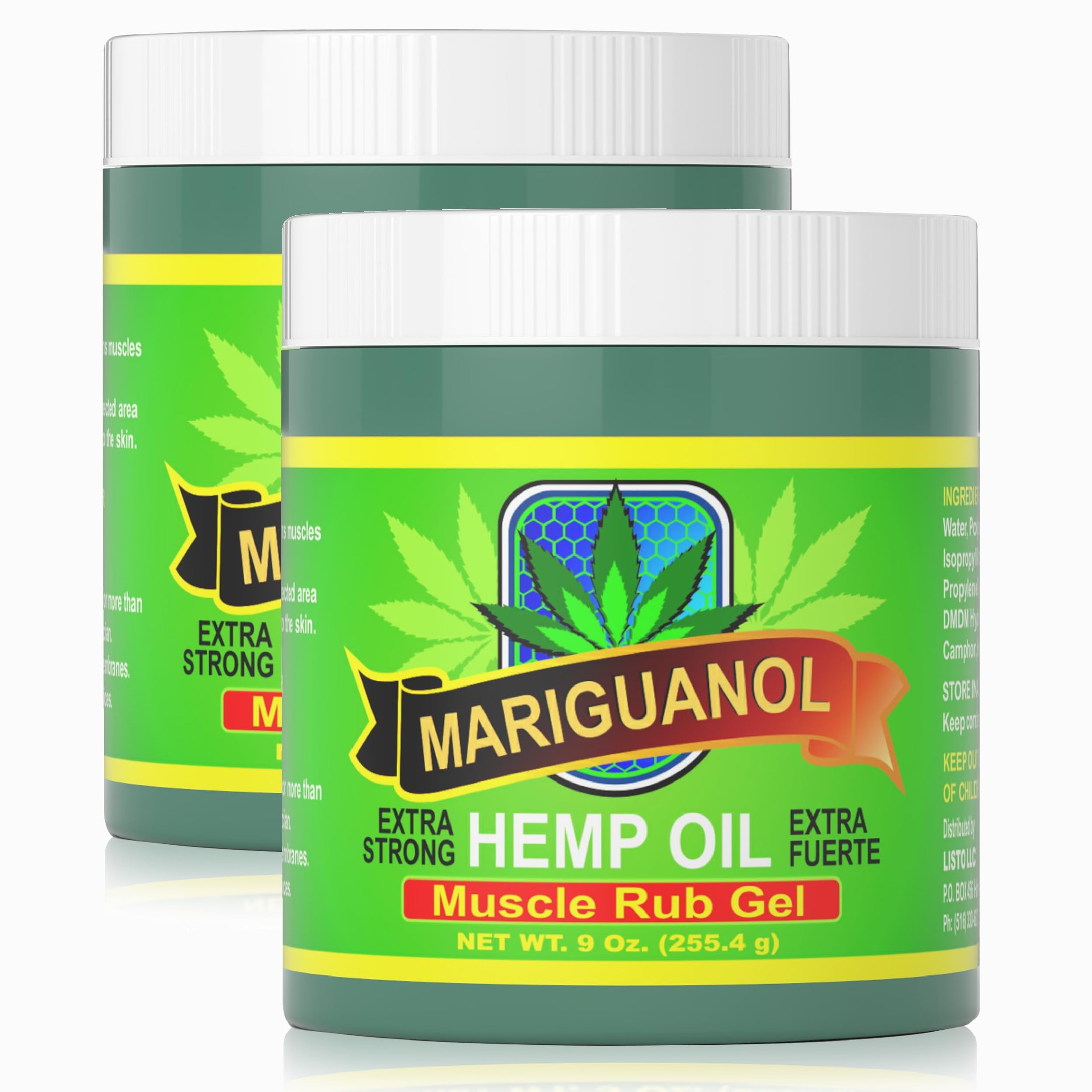 MARIGUANOL: botella de gel muscular enfriante para recuperación posentrenamiento.