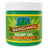 MARIGUANOL gel muscular, primer plano con aceite de hemp, favorece la recuperación.