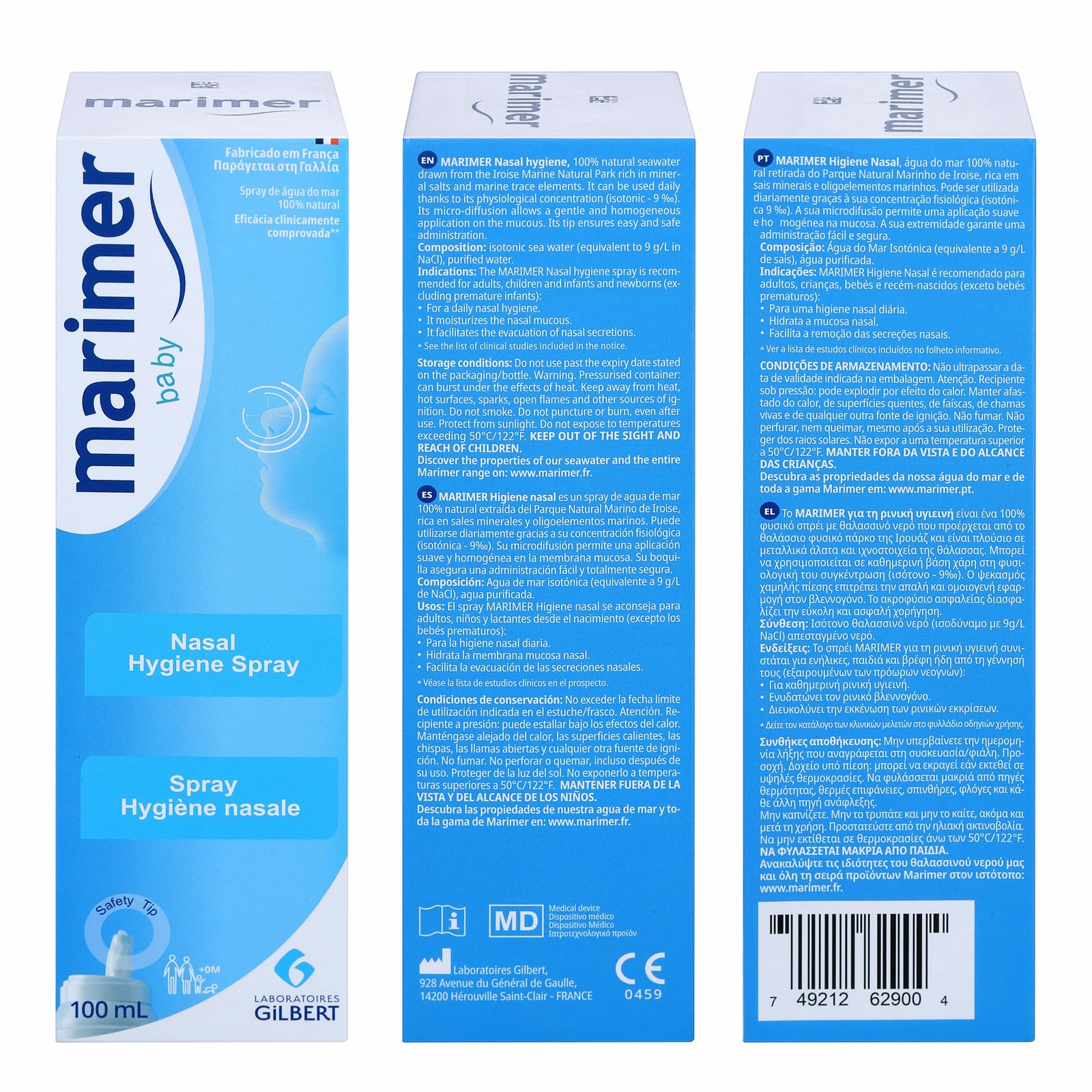 Marimer Sal nasal 0.9% isotónico para bebés, higiene segura